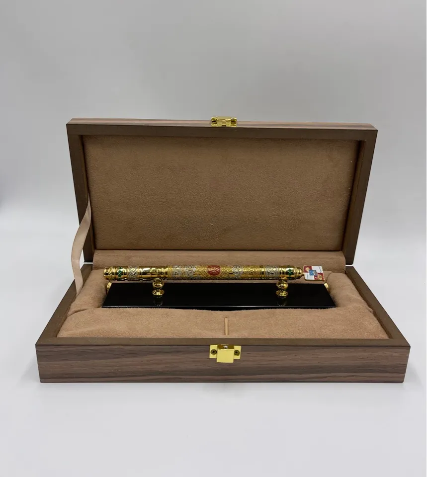 Ручка шариковая на подставке, золото 999